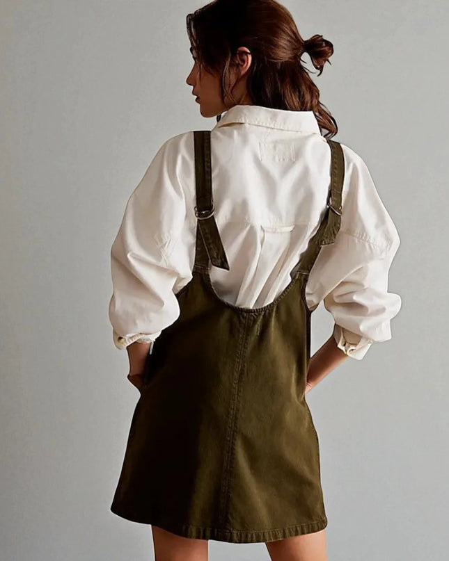 Robe Salopette en Jean Verte