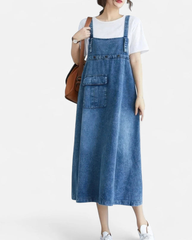Robe salopette jean grossesse