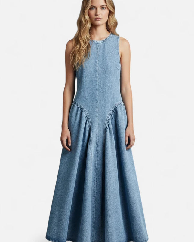 Robe sans manche en jean