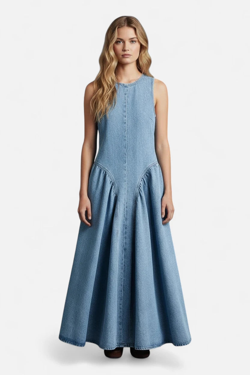 Robe sans manche en jean