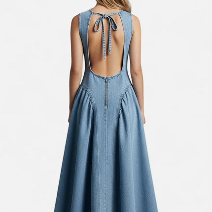 Robe sans manche en jean