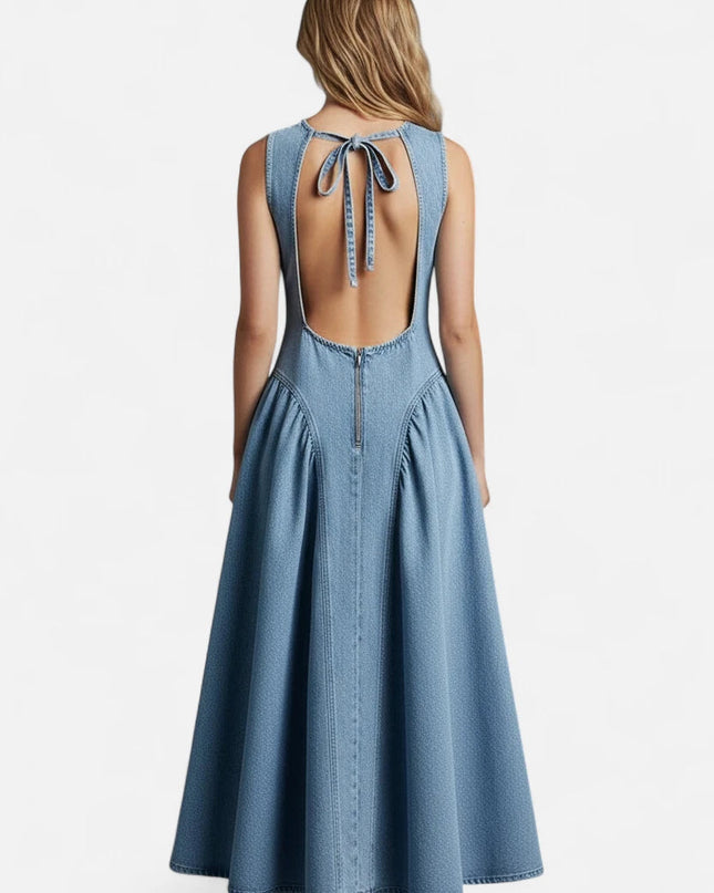 Robe sans manche en jean