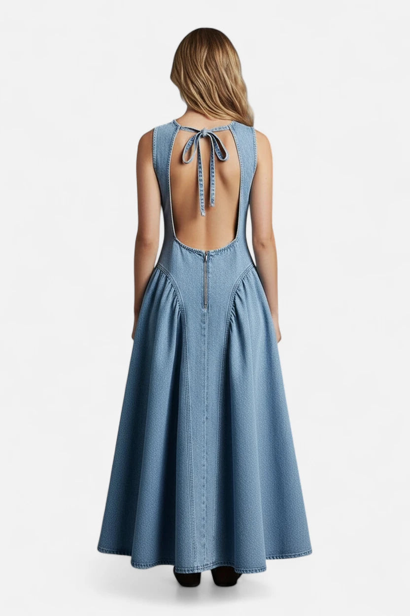 Robe sans manche en jean