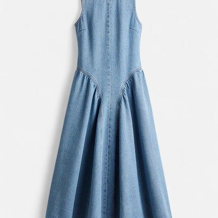 Robe sans manche en jean