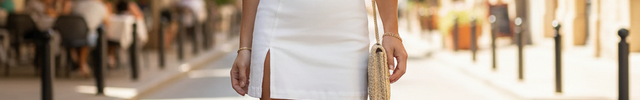 Robe courte blanche en jean, coupe ajustée avec bretelles fines à nouer et fente frontale élégante.