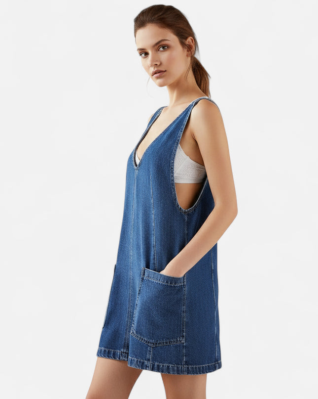 Robe en jean bleu foncé