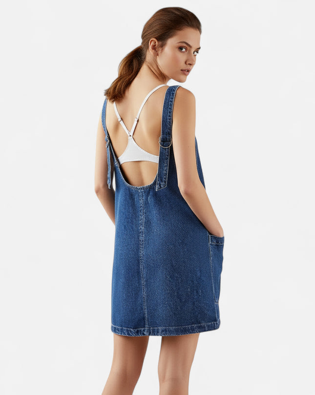 Robe en jean bleu foncé