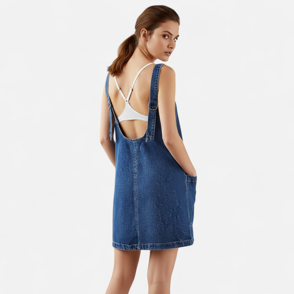 Robe en jean bleu foncé