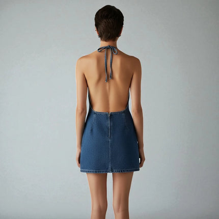 Robe en jean dos nu